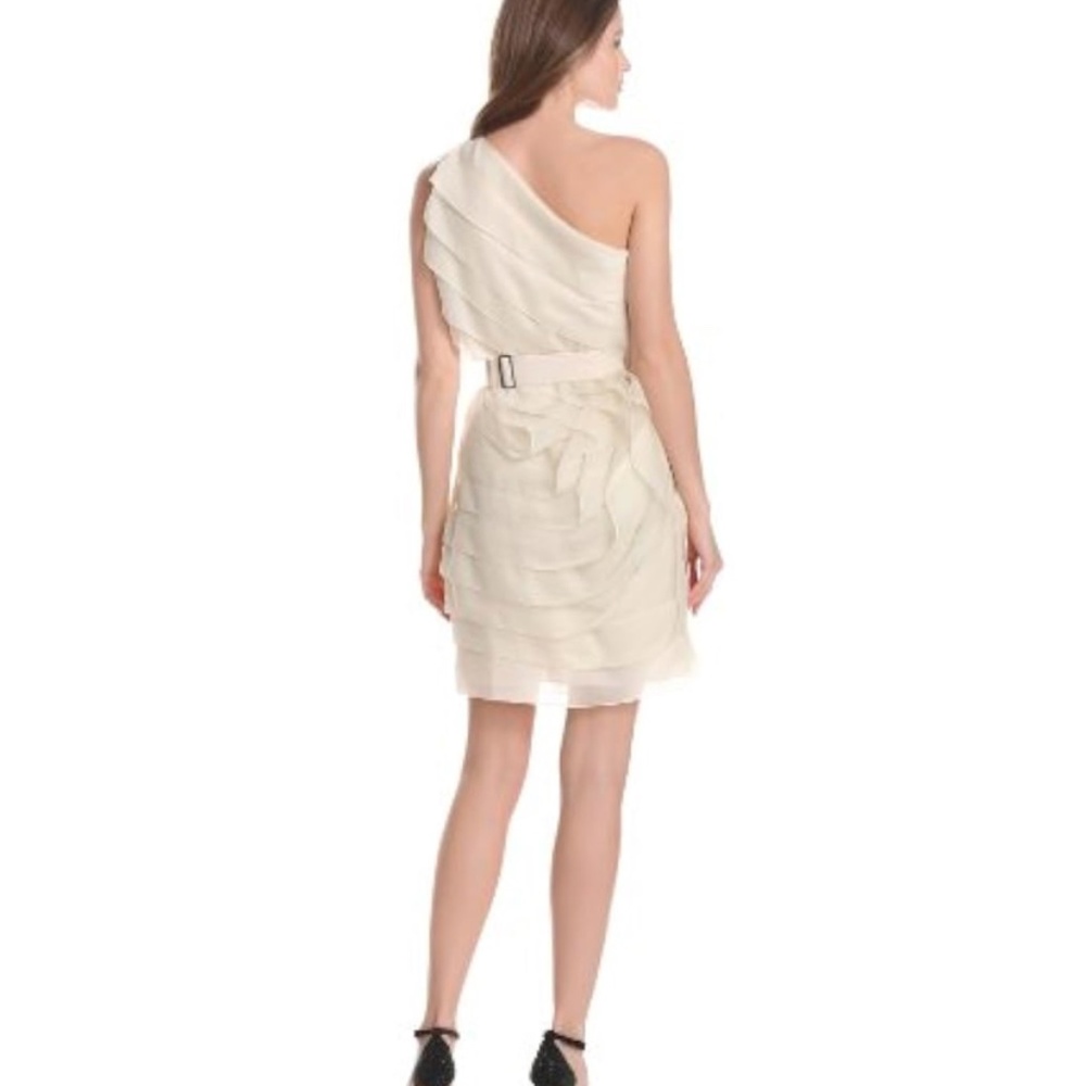 Halston Heritage Shoulder Tier Ruffle Dress